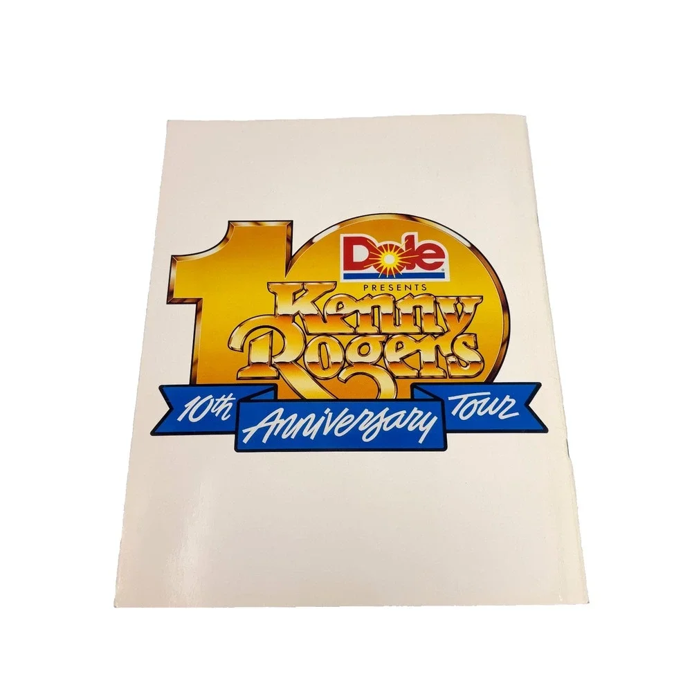 Kenny Rogers Signed Photo Autograph 1987 10th Anniversary Tour Program Dole